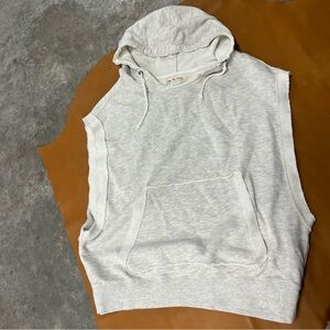 We The Free Light Gray Sleeveless Hoodie XS Relaxed Fit